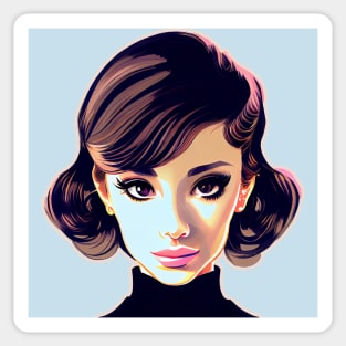 Audrey Hepburn, Elegant Classic Beauty, Confident Witty Fun Flirty Smart Actress Sticker